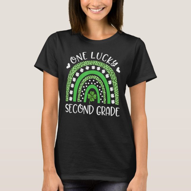 Camiseta Rua Patricku2019s Dia Um Teache Sortudo de Segundo (Frente)