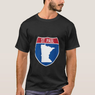 Camiseta Rua. Paul Minnesota Map Highway Interstate Sign So