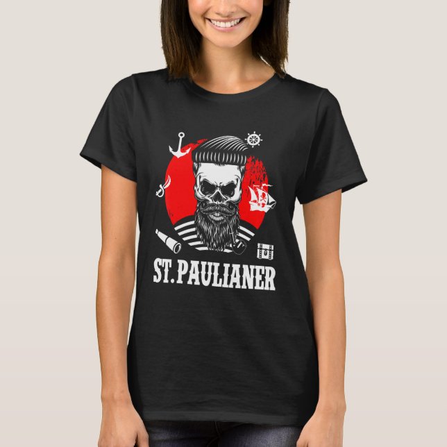 Camiseta Rua Pauli Hamburg Skull Paulian Santo Pauli (Frente)