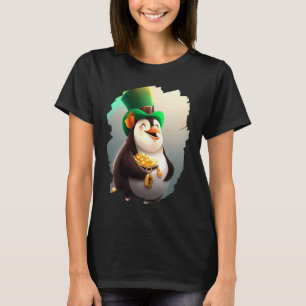 Camiseta Rua Penguin Leprechaun Penguins. Patricks Dia 4