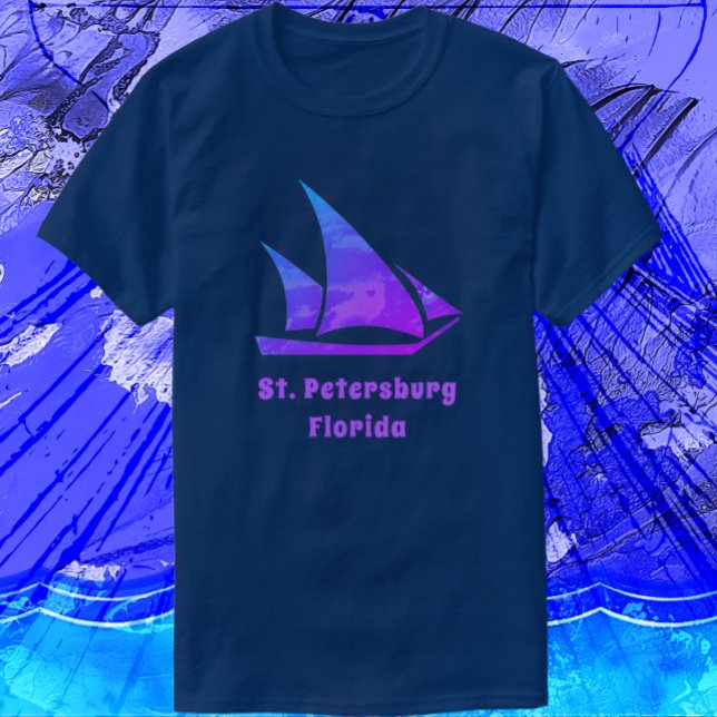 Camiseta Rua: Petersburg Flórida Brilhante - Nave-vela Colo (Color choices available.)