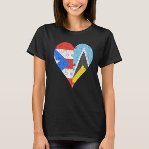 Camiseta Rua porto-riquenha Lucian Flag Heart