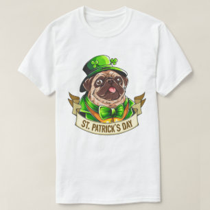 Camiseta Rua, Pug do Dia de Patrick