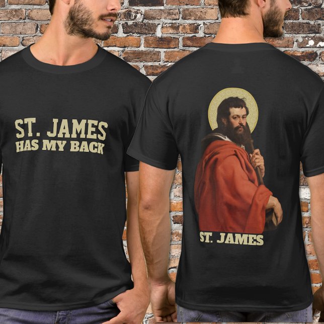 Camiseta Rua Religiosa, James Apostle Católico (Featuring a traditional Catholic print of St. James the Apostle )
