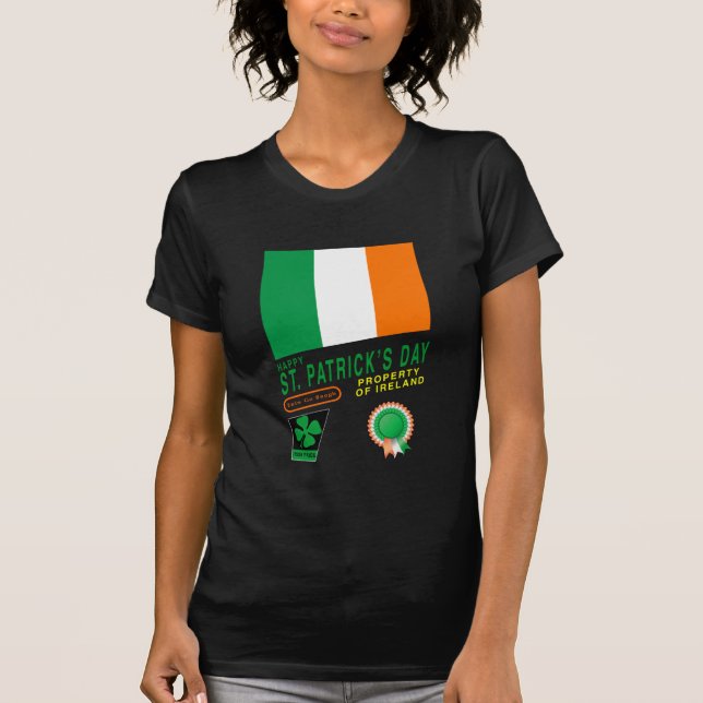 Camiseta Rua. Retro Design do Dia de Patrick com Bandeira d (Frente)