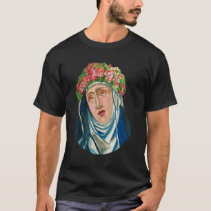 Camiseta Rua Rita de Cascia Orando Santo Patrão Católico Lo