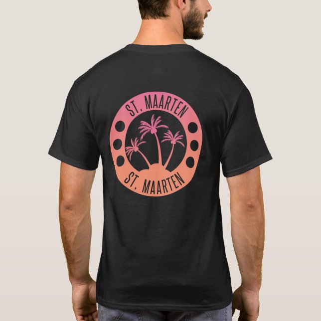 Camiseta Rua: Rosa Maarten e Gradiente Coral Sint Martin (Verso)