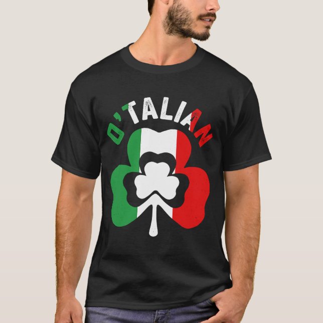 Camiseta Rua Saint Patricks Day Irish Italiano O'talian (Frente)
