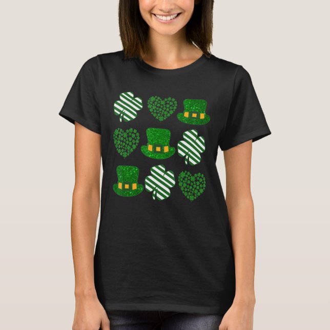 Camiseta Rua Saint Patrick's Day Love Heart Shamrock Gree (Frente)