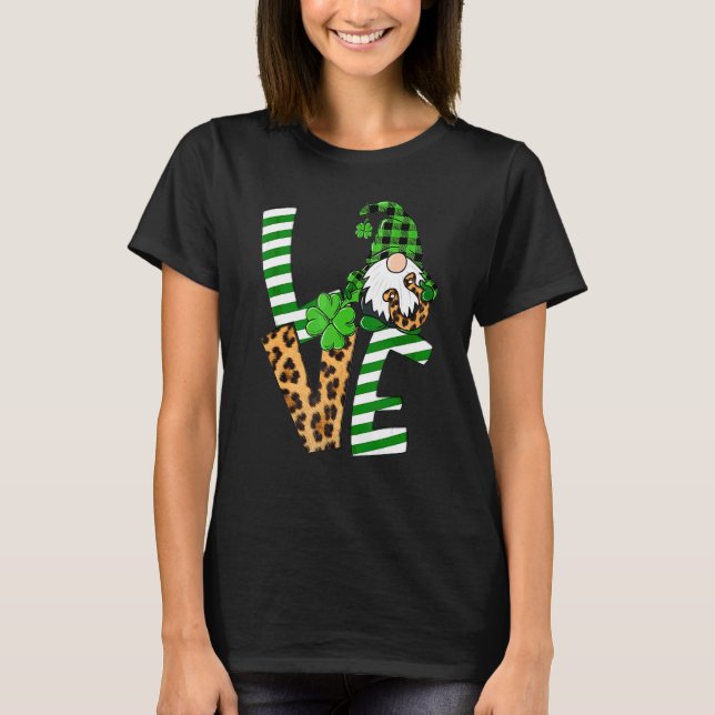 Camiseta Rua Santa Patrick's Day Love Shamrock Gnomies Luck (Frente)