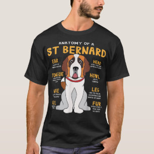 Camiseta Rua Santo Bernard Anatomia Cachorro Engraçado Mãe 