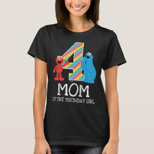 Camiseta Rua Sésame Arco-Íris 4.º Aniversário   Camisa-mãe