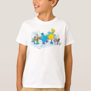 Camiseta Rua Sésamo   Amigos no Patins no Gelo