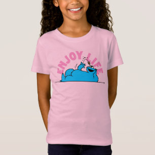 Camiseta Rua Sésamo Cookie Monster Aproveite a Vida