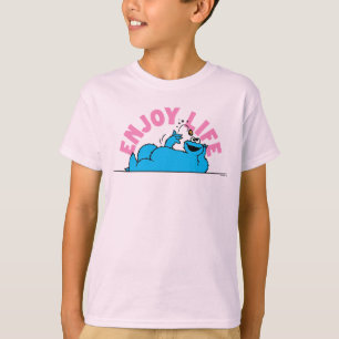 Camiseta Rua Sésamo Cookie Monster Aproveite a Vida