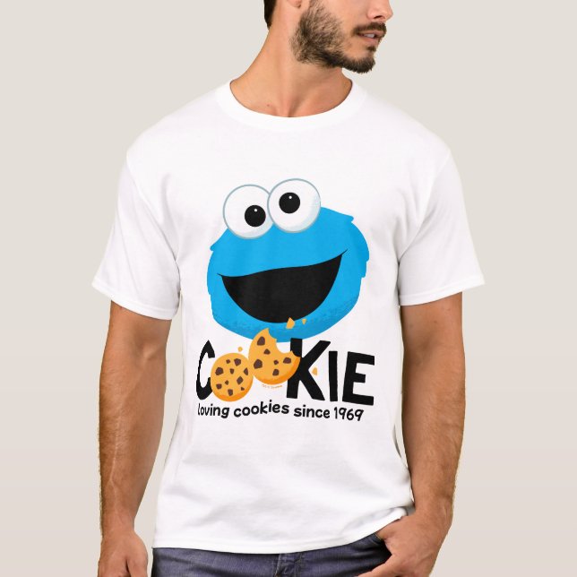 Camiseta Rua Sésamo | Cookie Monster Loving Cookies (Frente)