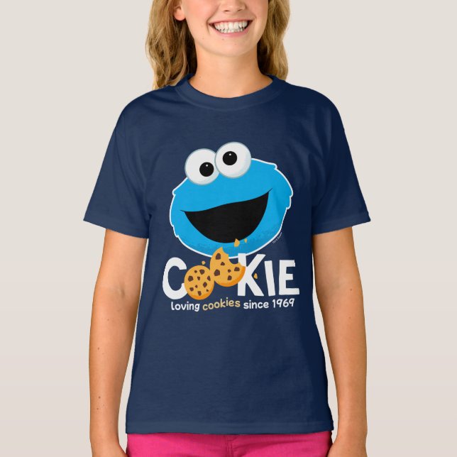 Camiseta Rua Sésamo | Cookie Monster Loving Cookies (Frente)