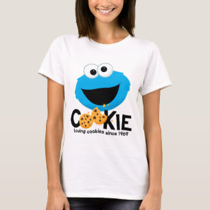 Camiseta Rua Sésamo Cookie Monster Loving Cookies