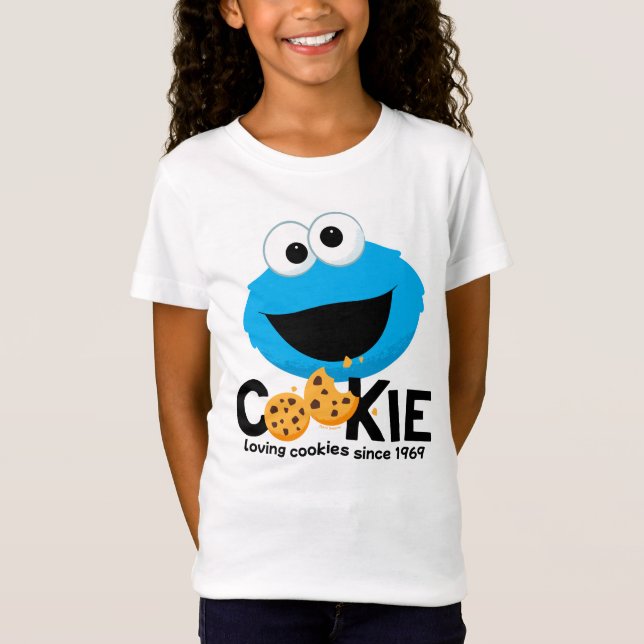 Camiseta Rua Sésamo | Cookie Monster Loving Cookies (Frente)