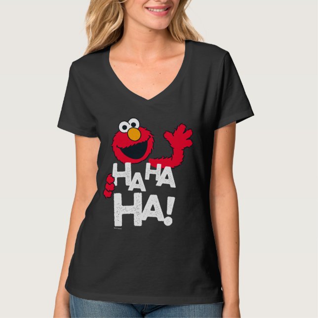 Camiseta Rua Sésamo | Elmo - Ha Ha Ha Ha! (Frente)