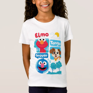 Camiseta Rua Sésamo   Elmo, Tango e Grover Park Graphic