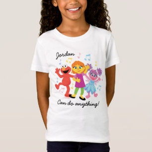 Camiseta Rua Sésamo   Julia, Elmo & Abby Dançando