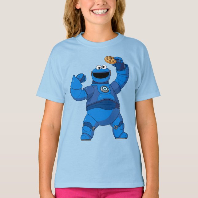 Camiseta Rua Sésamo | Mecha Builders Cookie Monster (Frente)