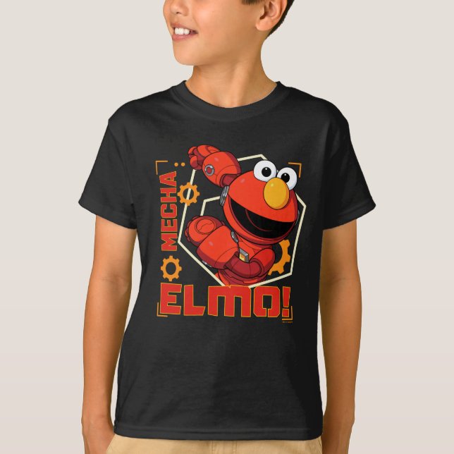 Camiseta Rua Sésamo | Mecha Builders Elmo Design (Frente)