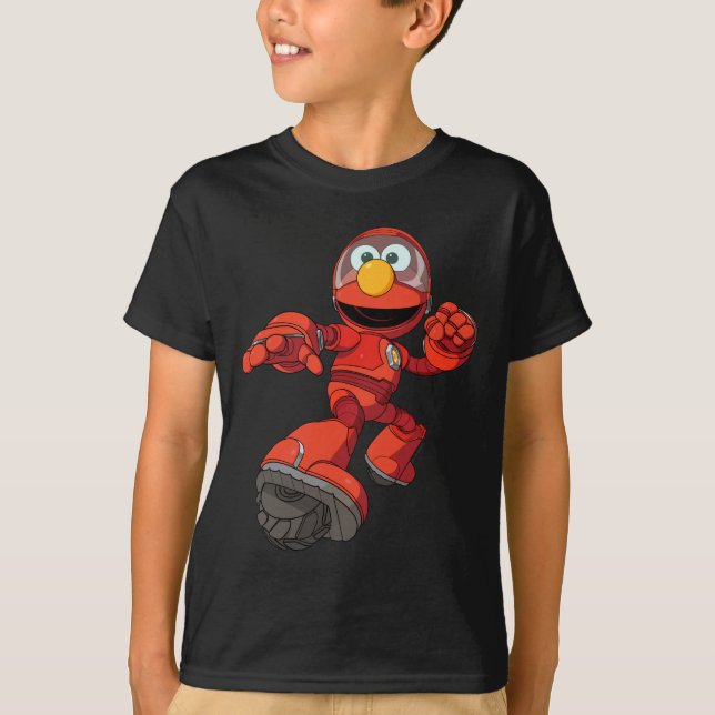 Camiseta Rua Sésamo | Mecha Construtor Elmo Em Ação (Frente)