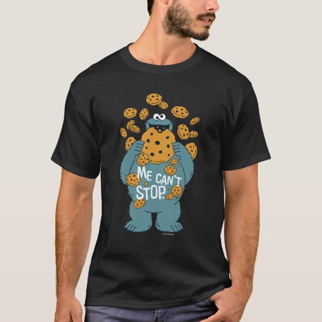 Camiseta Rua Sésamo | Monstro do Biscoito - Eu não consigo  (Frente)