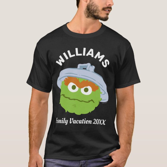 Camiseta Rua Sésamo | Oscar, Férias Familiares do Grouch (Frente)