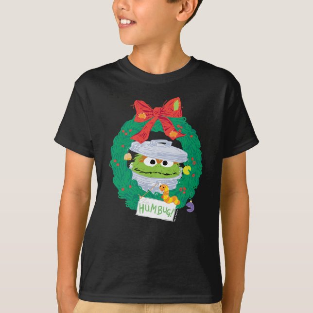 Camiseta Rua Sésamo | Oscar the Grouch Wreath (Frente)