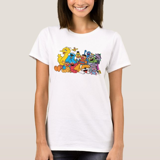 Camiseta Rua Sésamo | Retrato do Grupo Sesame Pals (Frente)