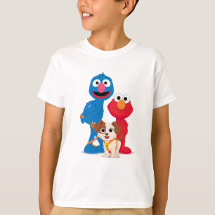Camiseta Rua Sésamo Tango Com Grover E Elmo