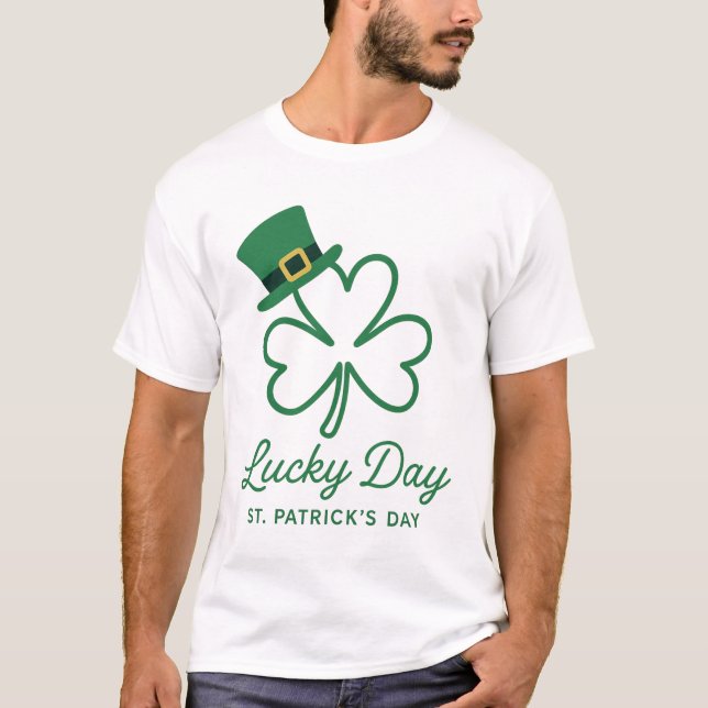 Camiseta Rua, Shamrock Leprechaun Hat do Dia de Patrick (Frente)