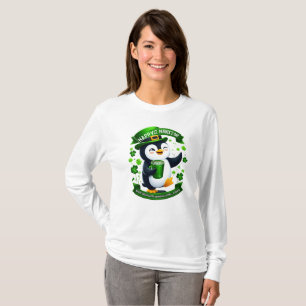 Camiseta Rua Sortuda de Charm Penguin. Celebração do Dia de