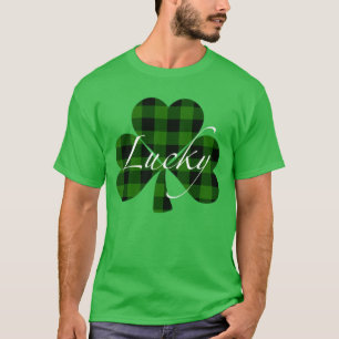 Camiseta Rua Sortuda, Shamrocks da Patty   xadrez verde