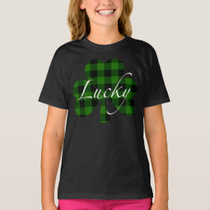 Camiseta Rua Sortuda, Shamrocks da Patty xadrez verde