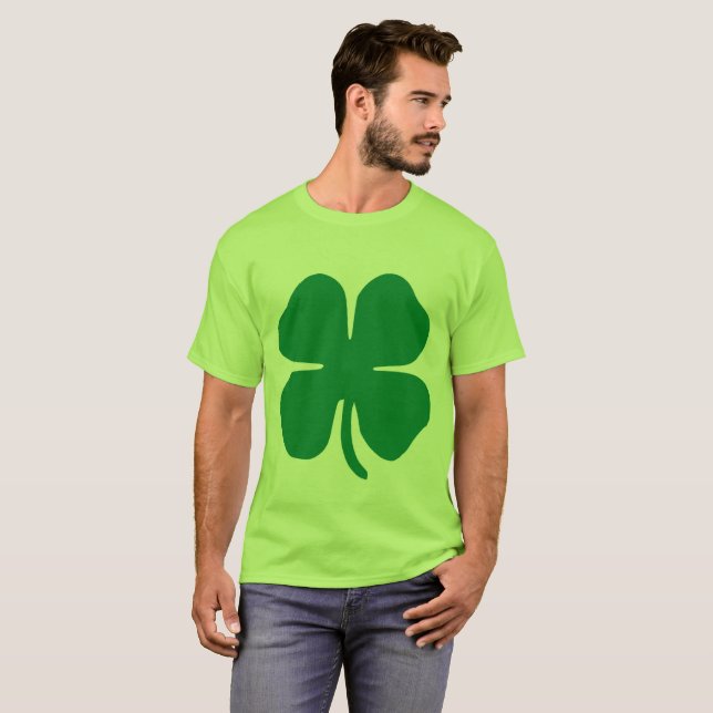 Camiseta RUA.T-shirts DO DIA DE PATRICK, Trevo Shamrock (Frente Completa)