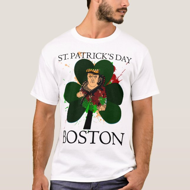 Camiseta Rua. Tee de Boston no Dia de Patrick (Frente)