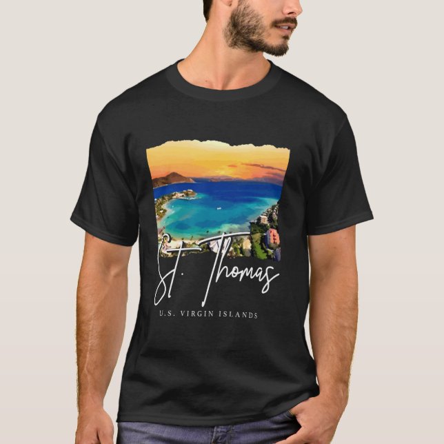 Camiseta Rua Thomas US VirgIslands Beach USVI Pride Souv (Frente)