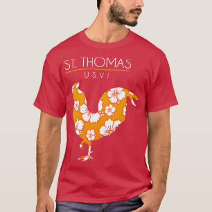 Camiseta Rua Thomas USVI Flor Hibiscus Chicken Souve