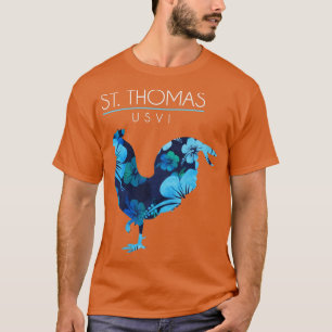 Camiseta Rua Thomas USVI Flor Hibiscus Chicken Souve