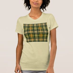 Camiseta Rua verde de laranja Vintage Padrão de xadrez Patr