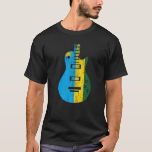 Camiseta Ruanda Flag Guitar Vintage Musical
