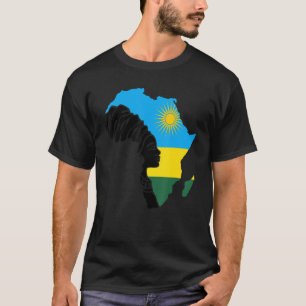 Camiseta Ruanda Ruanda Bandeira África Mapa Patrimônio Étni