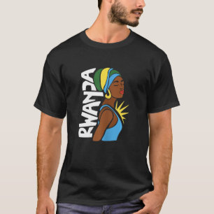 Camiseta Ruanda Ruanda Bandeira África Mapa Patrimônio Étni