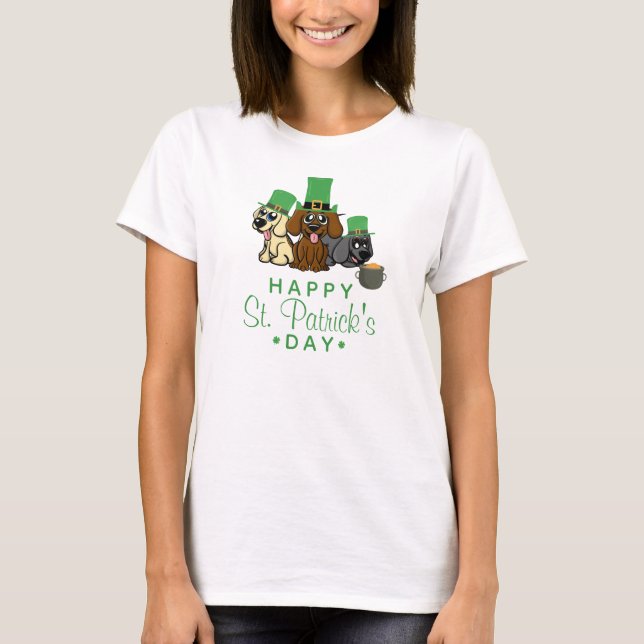 Camiseta Ruas bonitas, Cachorros do Dia de Patrick Leprecha (Frente)