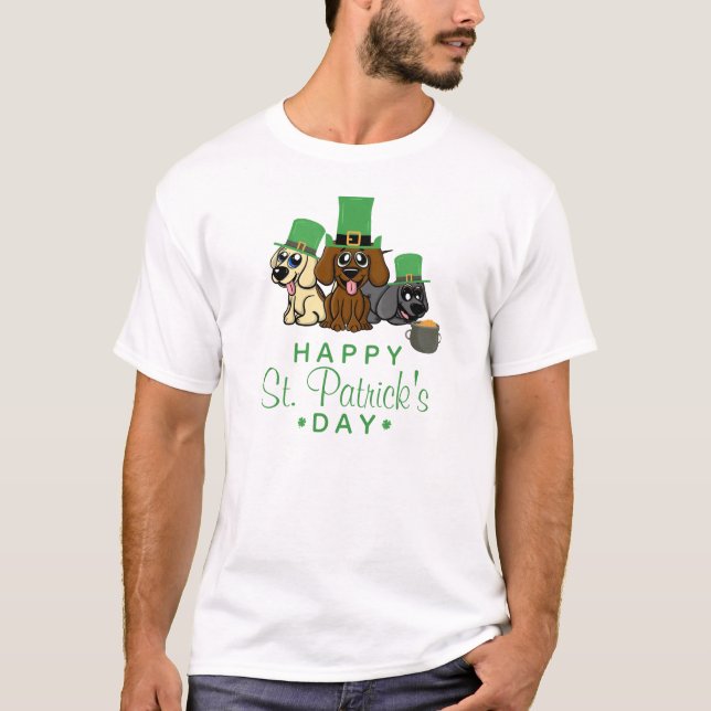 Camiseta Ruas bonitas, Cachorros do Dia de Patrick Leprecha (Frente)