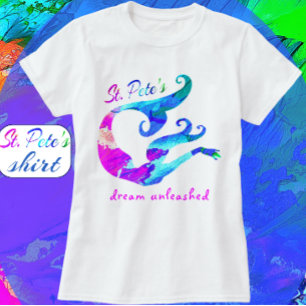 Camiseta Ruas coloridas, Sonho de Sereia de Pete na Flórida